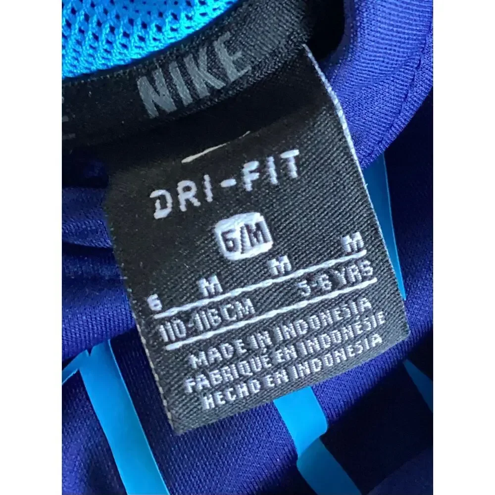 Nike Drifit Therma hooded Sweatshirt‎ Blue logo boys size 6 (5-6yrs)